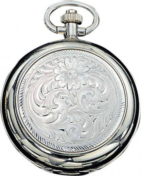 Montana Silversmiths Engraved Western Pocket Watch, No Color, hi-res