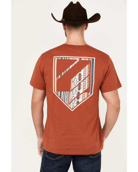 RANK 45® Men's Southwestern Logo Shield Short Sleeve Graphic T-Shirt   , Dark Orange, hi-res