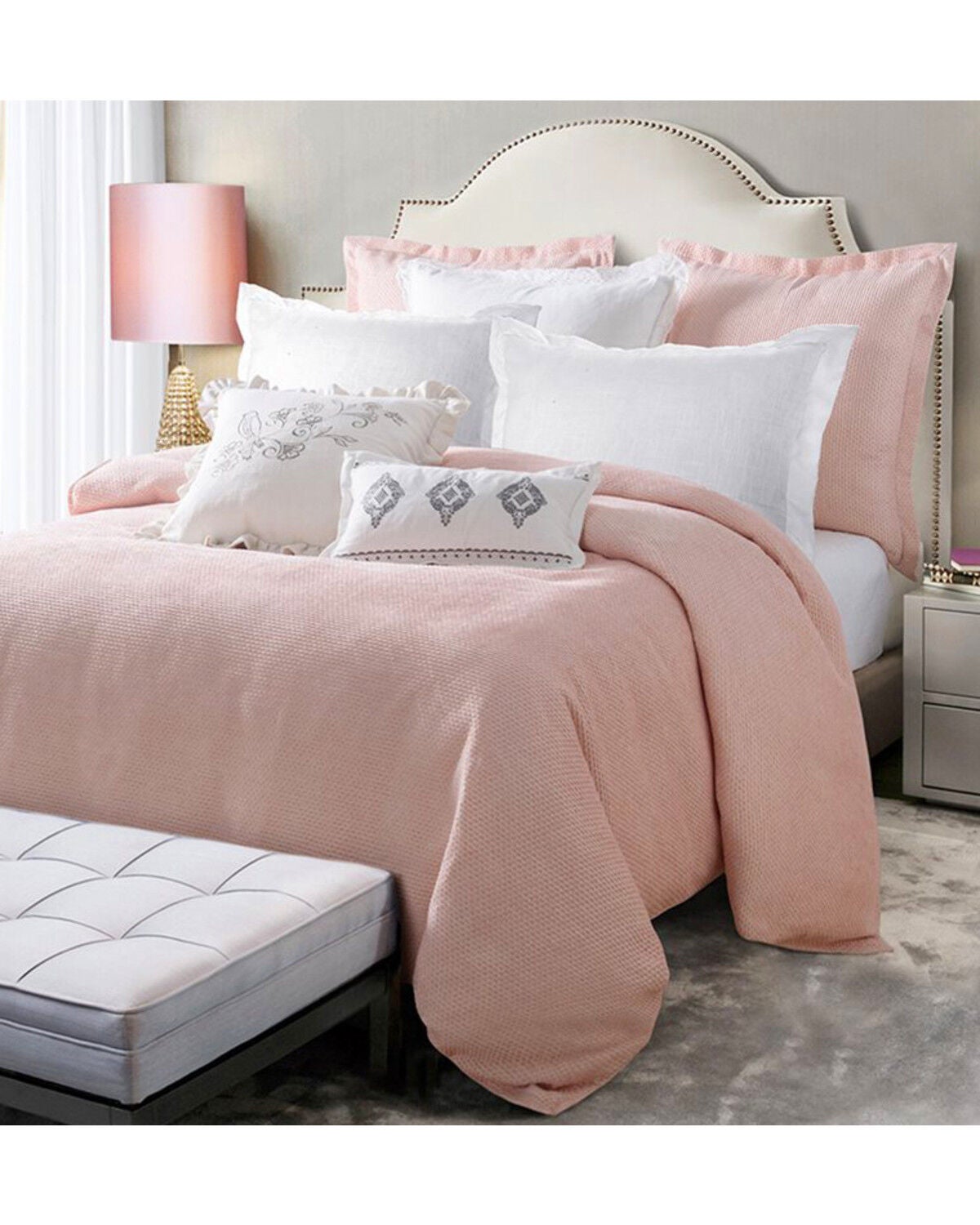 HiEnd Accents Pink Jolie Duvet - Super King, Pink, hi-res
