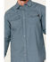 Image #3 - Cody James Men's FR Midweight Geo Print Long Sleeve Pearl Snap Western Shirt, Teal, hi-res