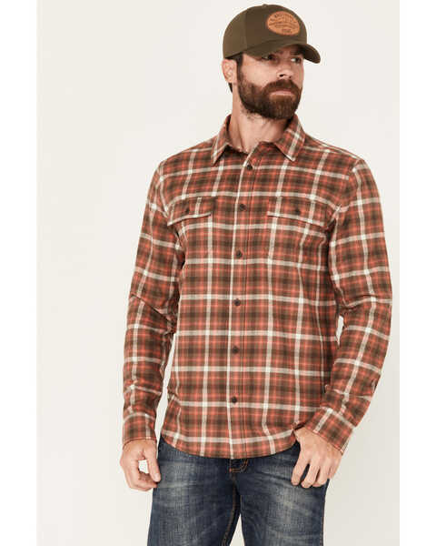 Image #1 - Brothers and Sons Men's Bosque Everyday Plaid Print Long Sleeve Button Down Flannel Shirt , Chocolate, hi-res