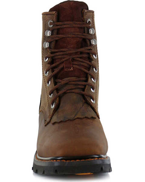 Image #4 - Cody James Men's 8" Waterproof Lace-Up Kiltie Work Boots - Square Toe, Brown, hi-res