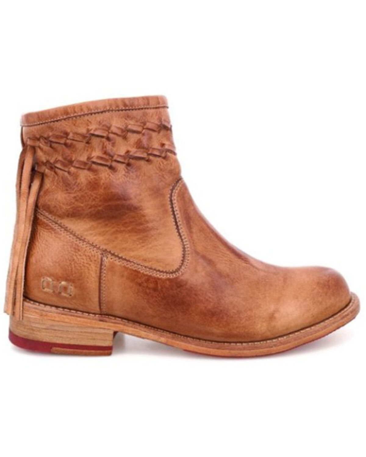 Image #2 - Bed Stu Women's Craven Dip Dye Leather Ankle Boots - Round Toe, Tan, hi-res