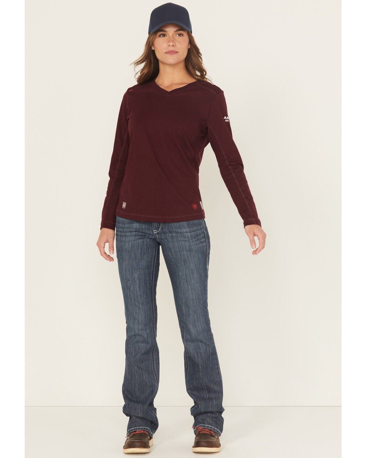 Ariat Women's FR Mid Rise Durastretch Duralight Ella Bootcut Jeans, Indigo, hi-res