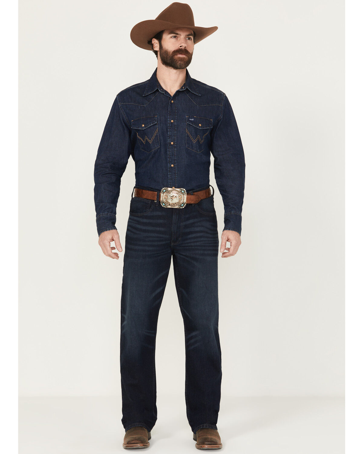 Image #1 - Wrangler 20X Men's Alvarado 33 Dark Wash Extreme Relaxed Straight Stretch Denim Jeans, Dark Wash, hi-res