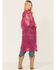 Shyanne Women's Lace Duster Kimono, Fuscia, hi-res