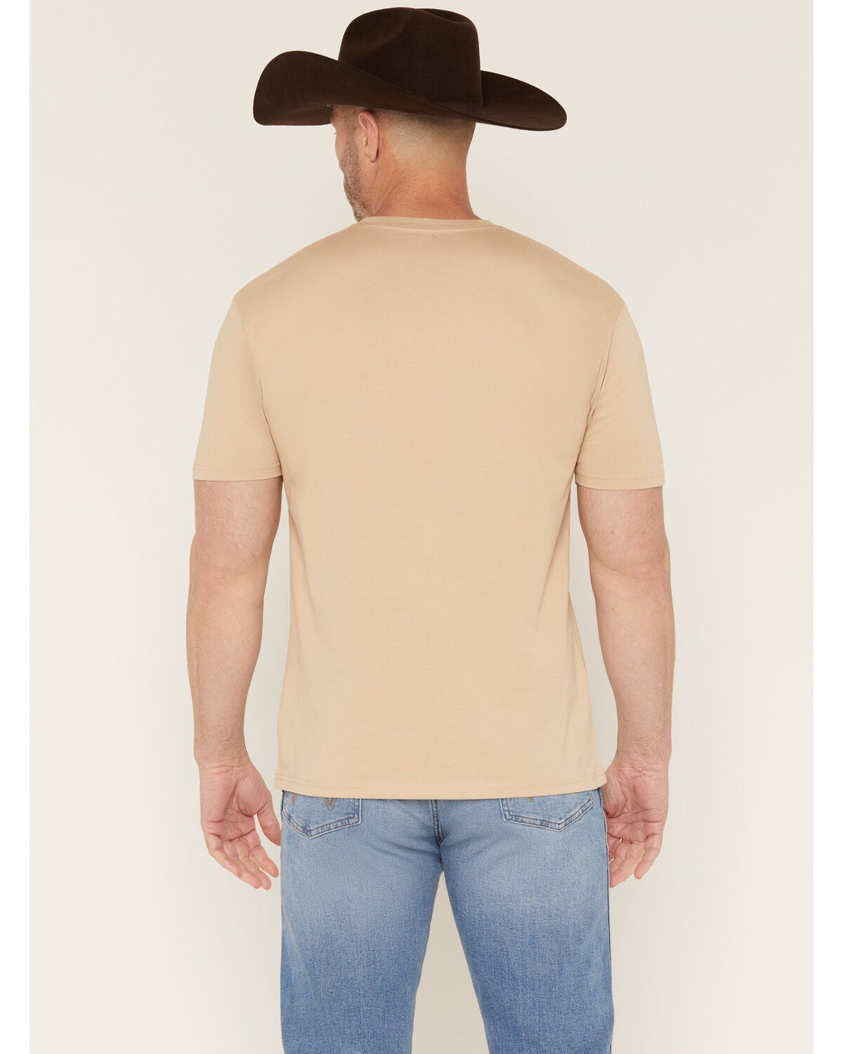 Image #4 - Cowboy Up Men's By The Horns Short Sleeve Graphic T-Shirt, Sand, hi-res