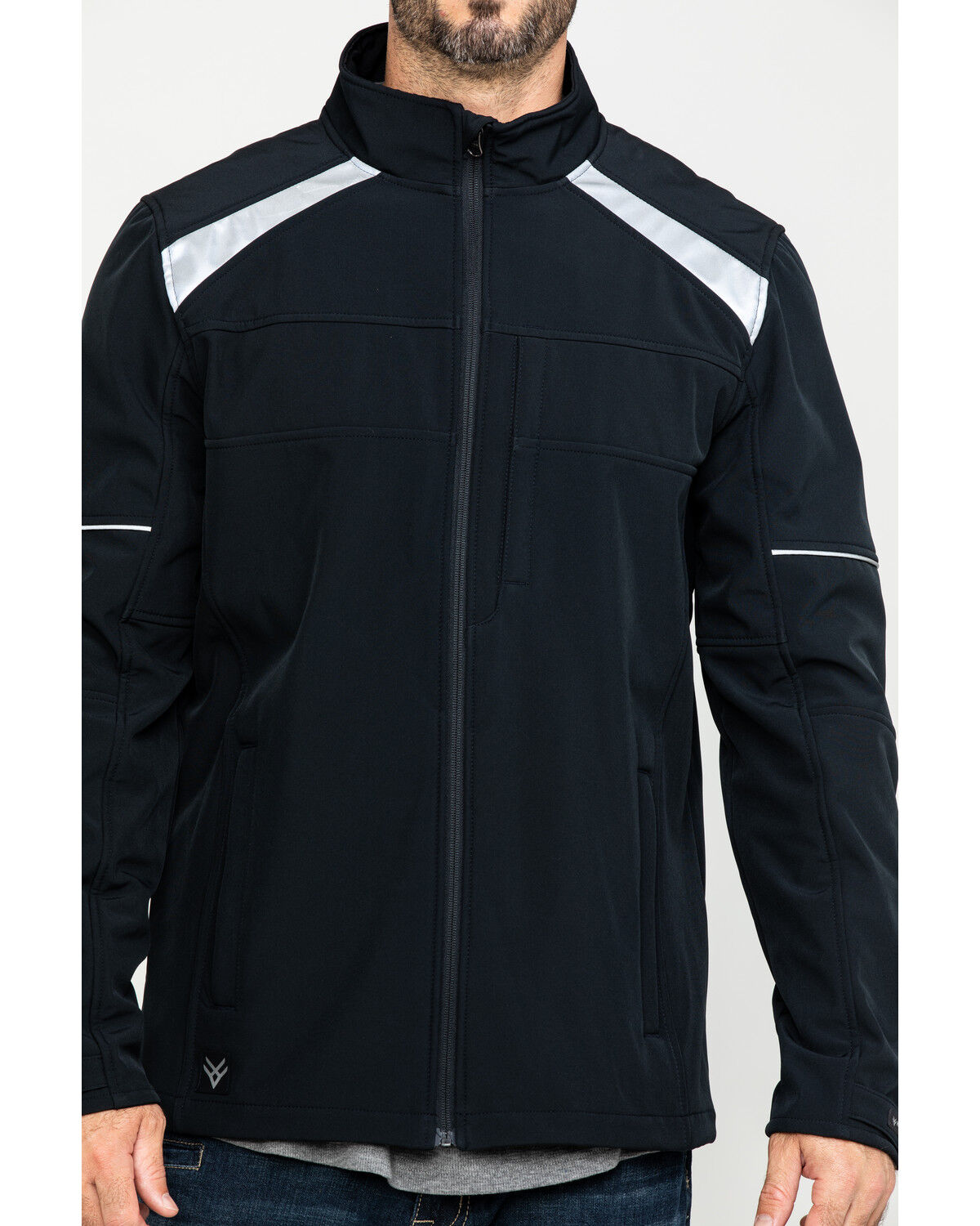 Image #4 - Hawx Men's Reflective Polar Fleece Moto Work Jacket - Tall, Black, hi-res