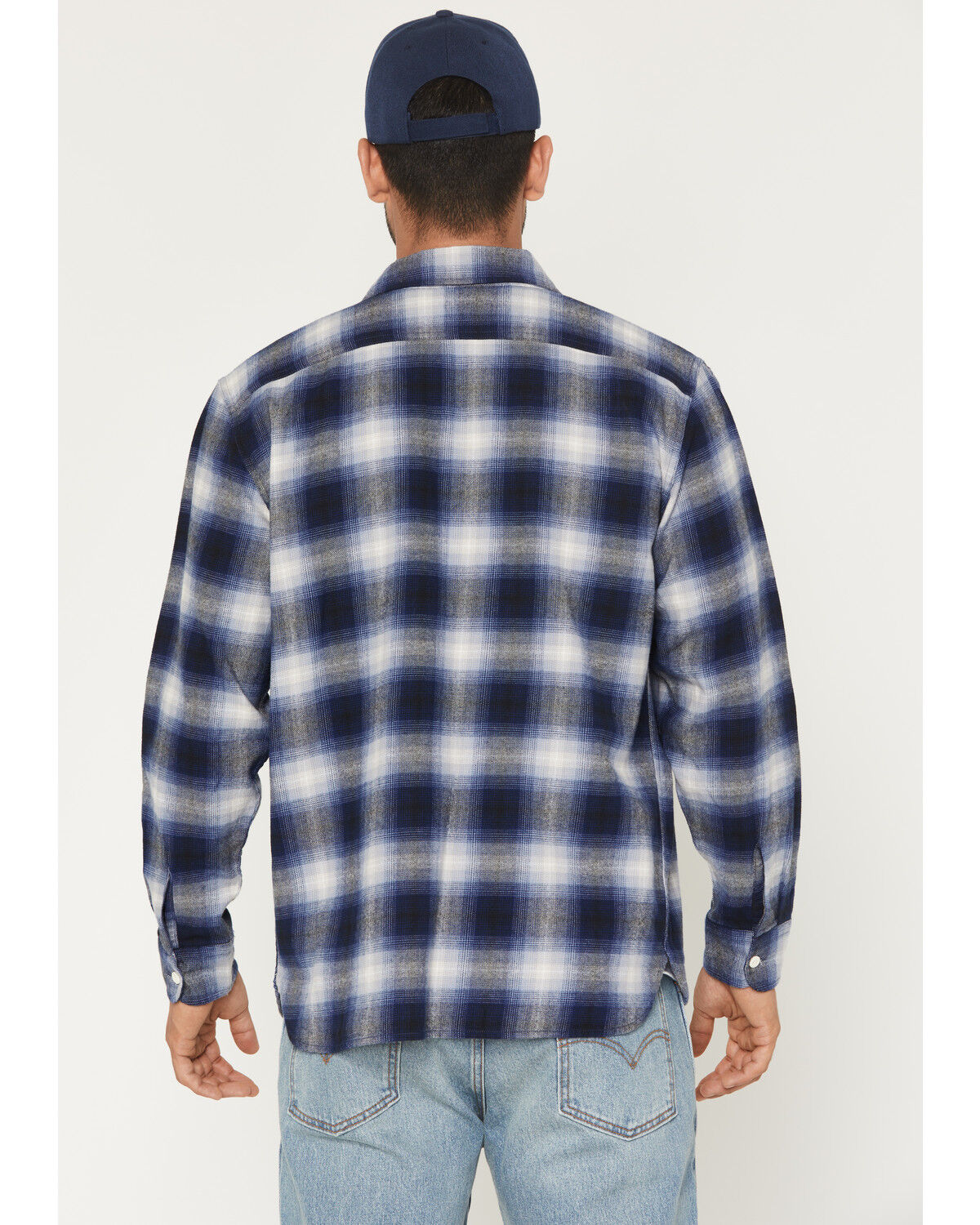 Image #4 - Levi's Men's Scottie Plaid Print Long Sleeve Button-Down Flannel Shirt, Blue, hi-res