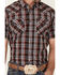 Rodeo Clothing Men's Red & Grey Plaid Short Sleeve Snap Western Shirt  , Red, hi-res