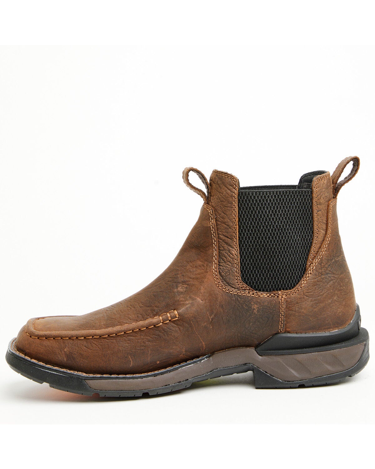 Image #3 - Phantom Rider Men's 6" Romeo Pull-On Ankle Boots - Moc Toe, Brown, hi-res