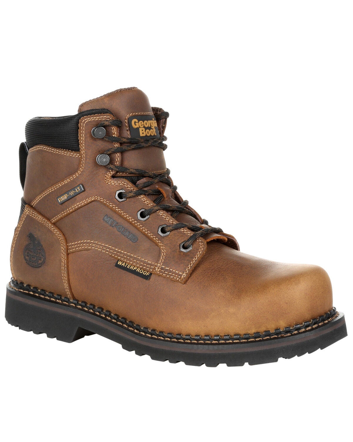 Georgia Boot Men's Giant Revamp Met Guard Waterproof Work Boots - Steel Toe, Brown, hi-res