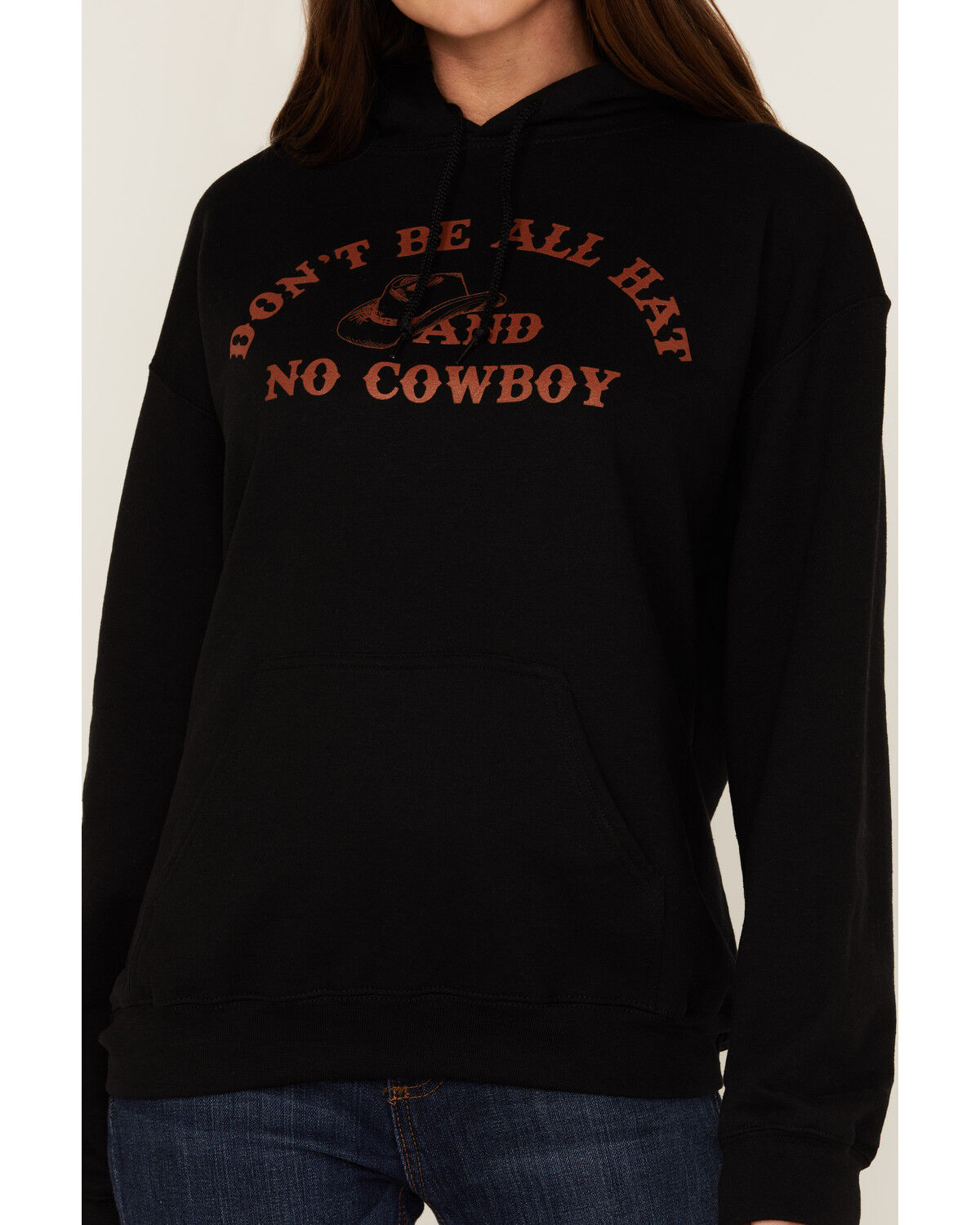 Image #2 - Goodie Two Sleeves Women's Don't Be All Hat & No Cowboy Black Graphic Hoodie, , hi-res