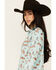 Image #2 - Roper Women's Desert Printed Long Sleeve Pearl Snap Western Shirt, Teal, hi-res