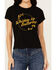 Image #3 - White Crow Women's Whiskey Up Flocked Short Sleeve Graphic Tee, Black, hi-res