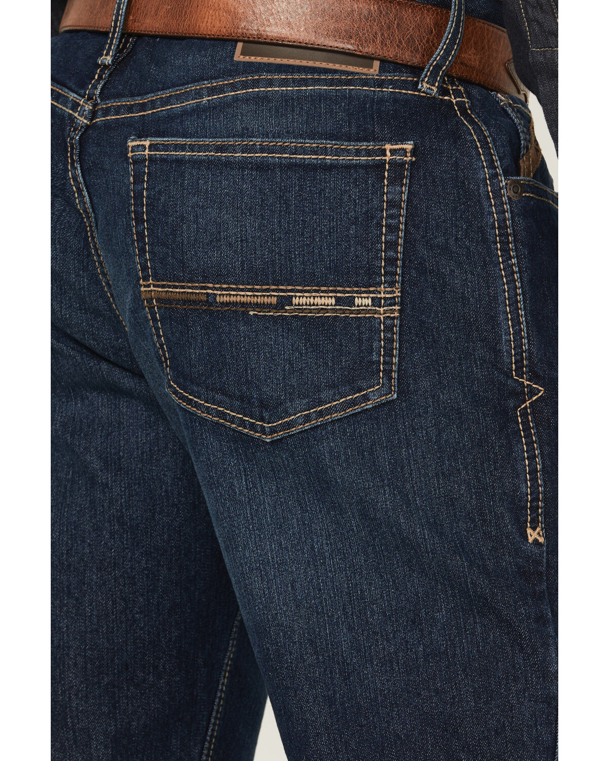 Image #4 - Ariat Men's Dark Wash Hampton Relaxed Bootcut Stretch Denim Jeans - Big, Dark Wash, hi-res