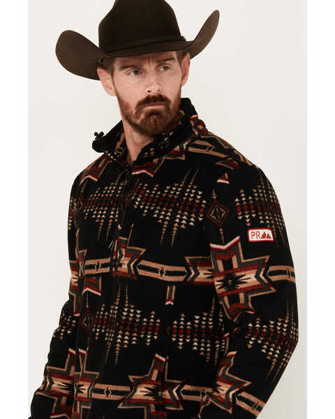 Image #2 - Powder River Outfitters by Panhandle Men's Pro Southwestern Print 1/4 Zip Performance Pullover, Black, hi-res