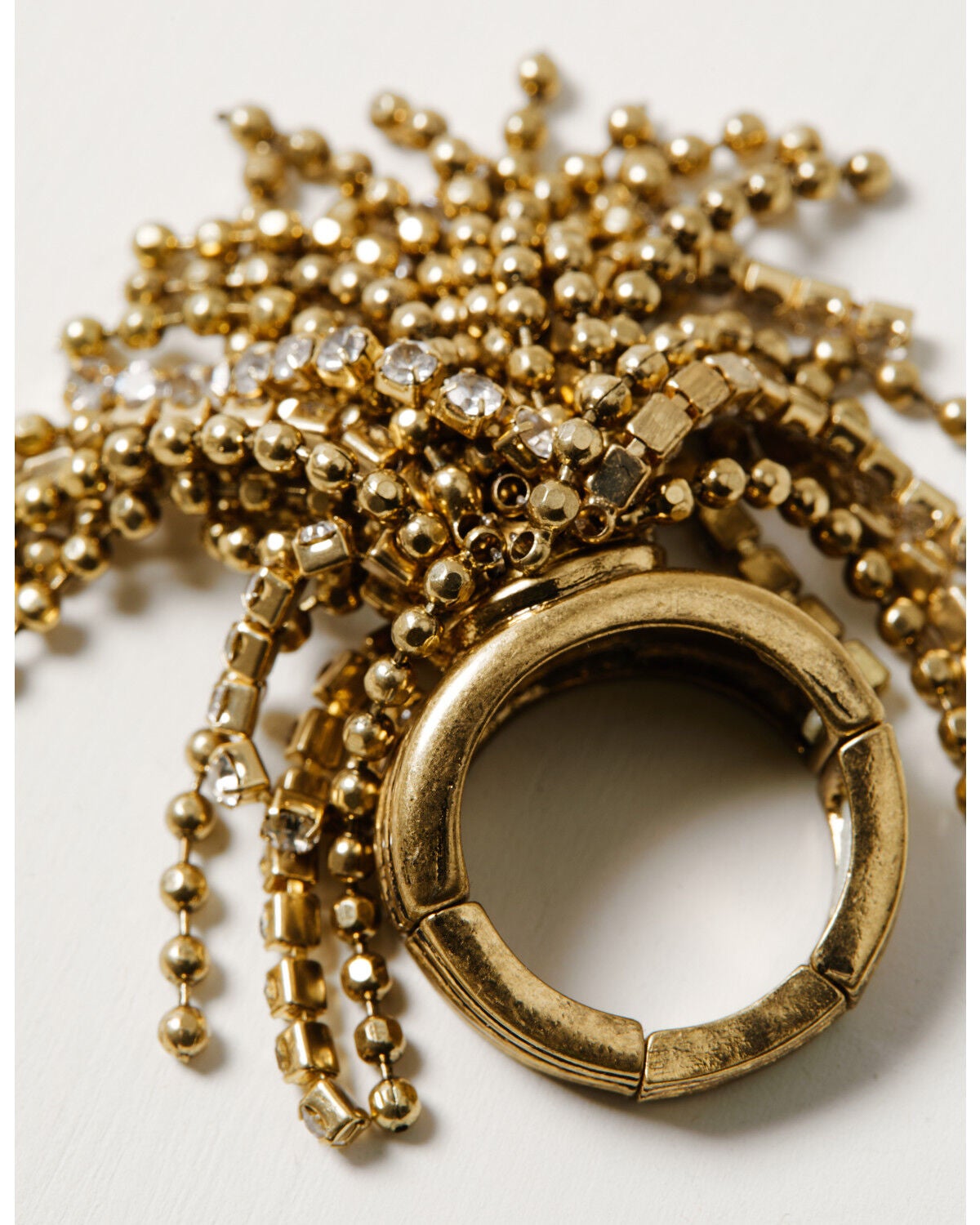 Image #2 - Lainey Wilson Women's Adjustable Chain Tassel Ring, Gold, hi-res