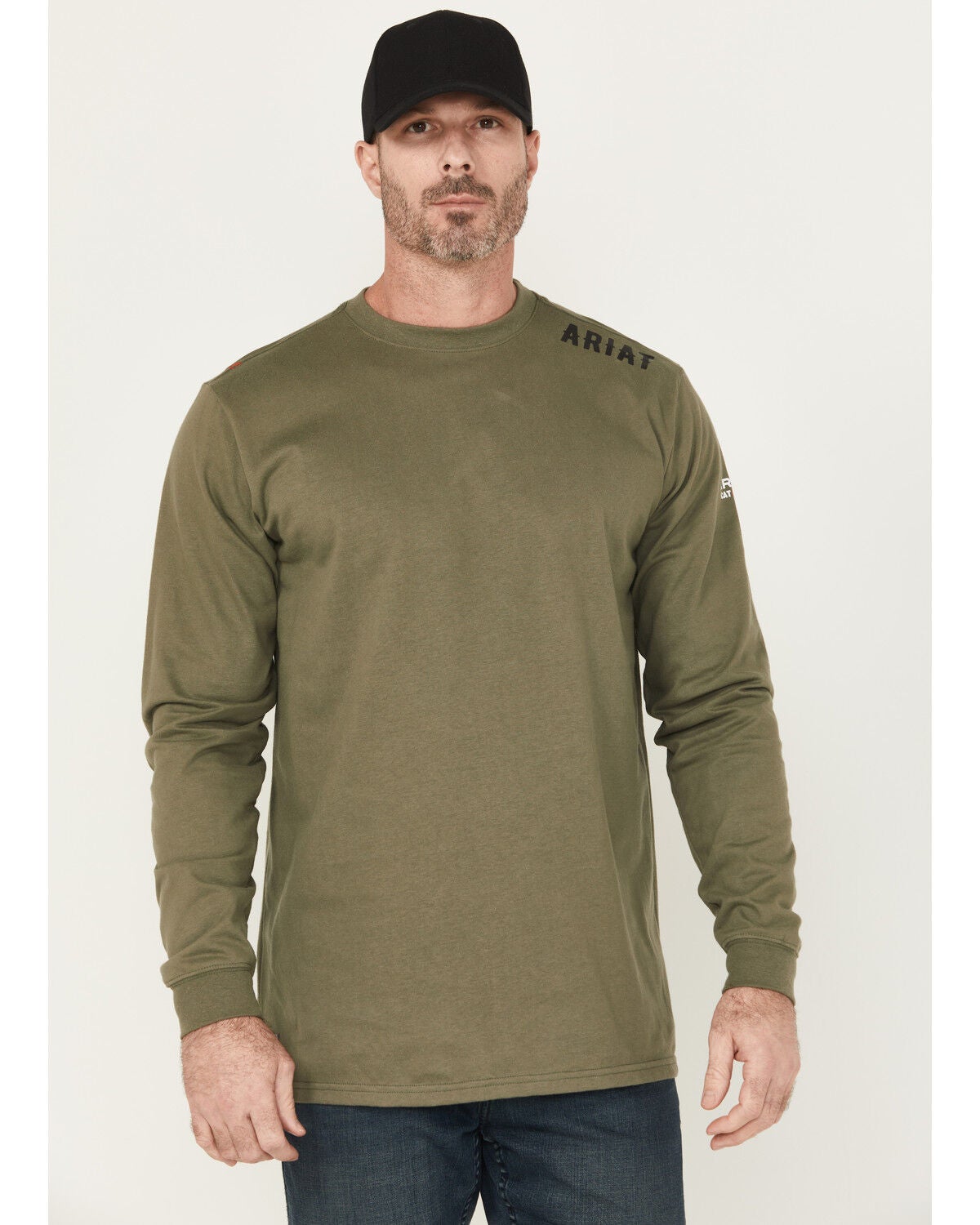 Image #4 - Ariat Men's FR Work Hard Live Free Long Sleeve Pocket Work Shirt, Green, hi-res