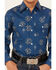 Ely Walker Boys' Southwestern Print Long Sleeve Pearl Snap Western Shirt , Navy, hi-res