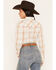 Image #4 - Ely Walker Women's Boot Barn Exclusive Plaid Print Long Sleeve Pearl Snap Western Shirt, Ivory, hi-res