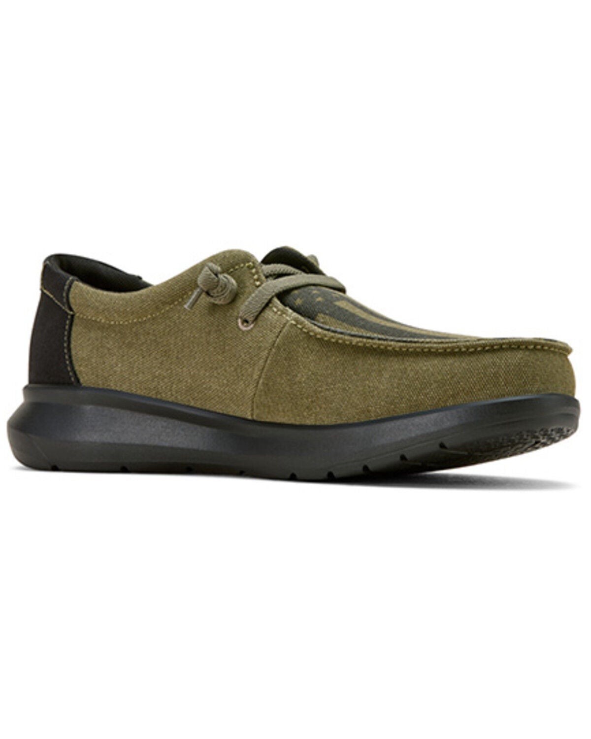 Ariat Men's Hilo Flag Print Casual Shoes - Moc Toe, Olive, hi-res