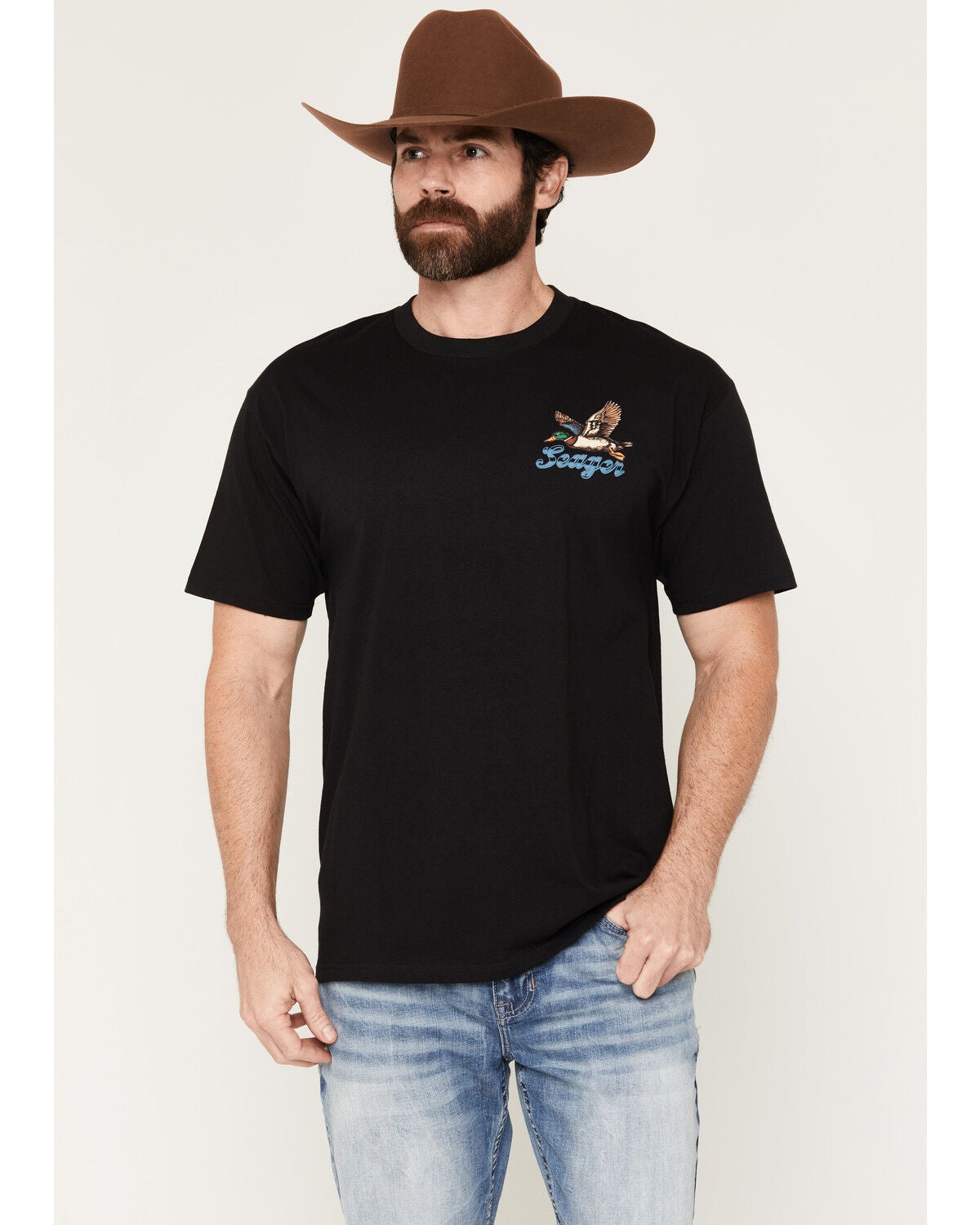 Image #2 - Seager Men's Greenhead Logo Short Sleeve Graphic T-Shirt, Black, hi-res