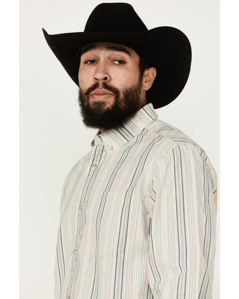 Image #2 - Cody James Men's Sunrise Stripe Long Sleeve Button-Down Stretch Western Shirt , Ivory, hi-res