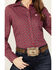 Image #3 - Cinch Women's Medallion Print Long Sleeve Button-Down Western Core Shirt, Red, hi-res