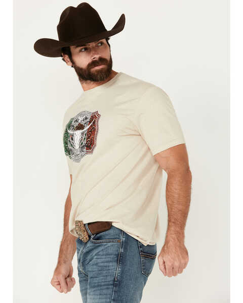 Image #3 - Cowboy Hardware Men's Mexico Buckle Short Sleeve T-Shirt, Sand, hi-res