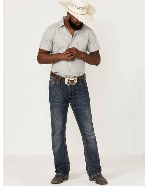 Image #2 - Pendleton Men's Carson Chambray Dobby Short Sleeve Button Down Western Shirt , Grey, hi-res