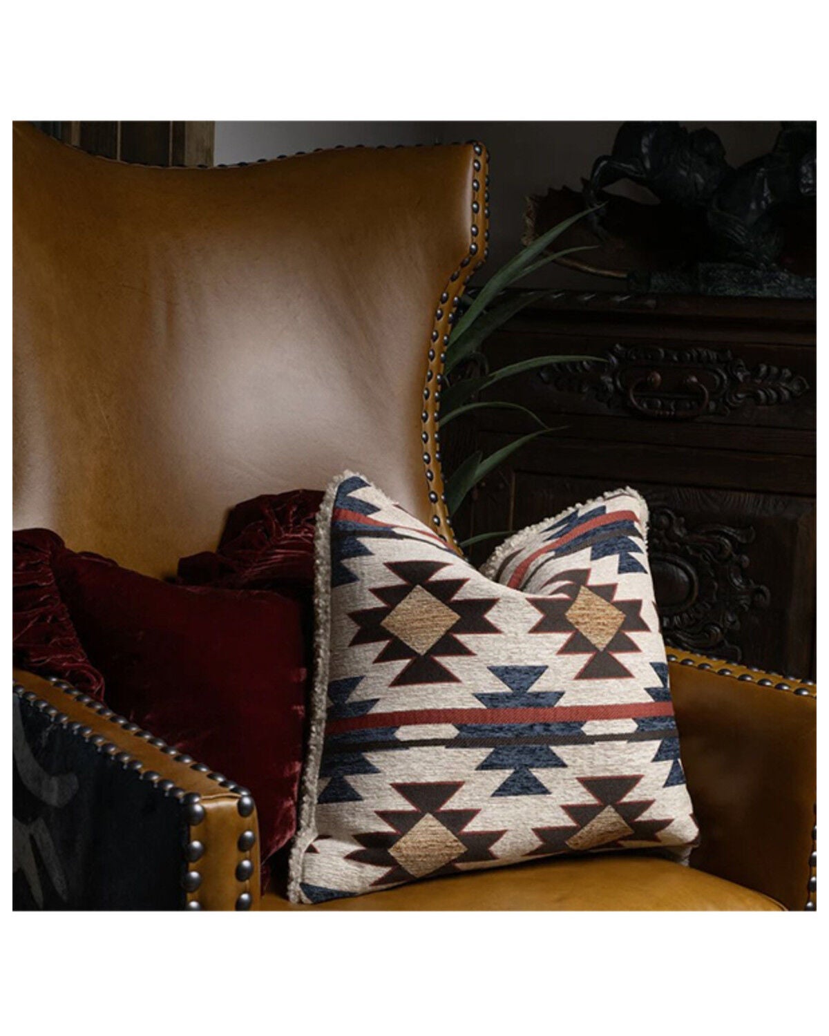 Image #3 - HiEnd Accents Mariella Chenille Teddy-Backed Pillow, Tan, hi-res