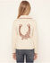 Image #2 - Shyanne Girls' Floral Horseshoe Cardigan, Ivory, hi-res