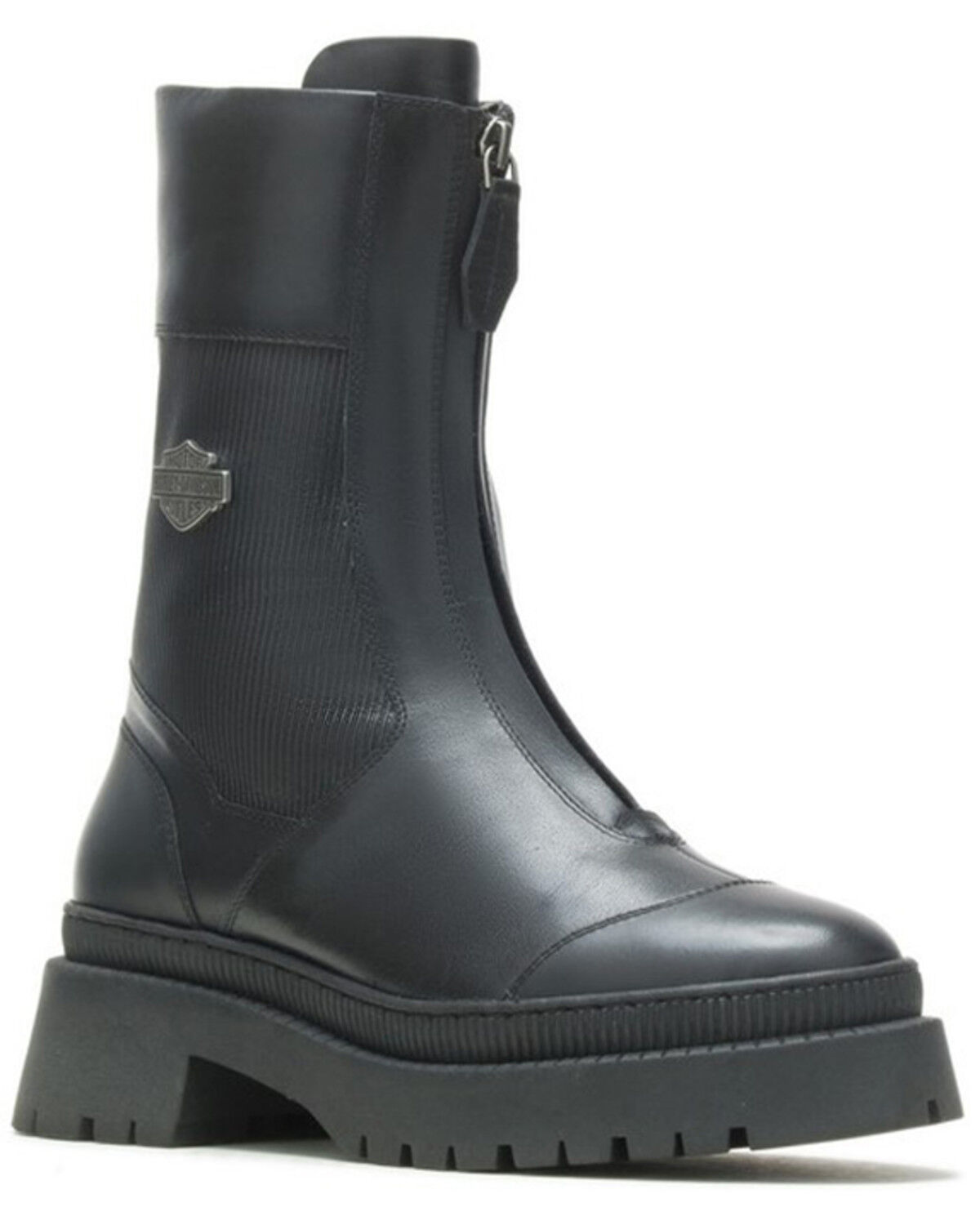 Image #1 - Harley Davidson Women's 9" Kavan Zip-Up Fashion Boots - Round Toe, Black, hi-res
