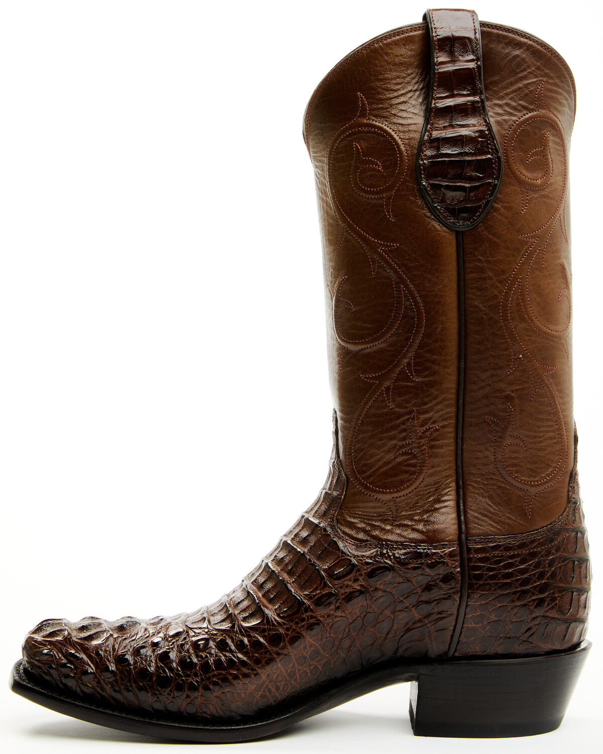 Image #3 - Tony Lama Men's Exotic Hornback Caiman Western Boots - Square Toe, Chocolate, hi-res