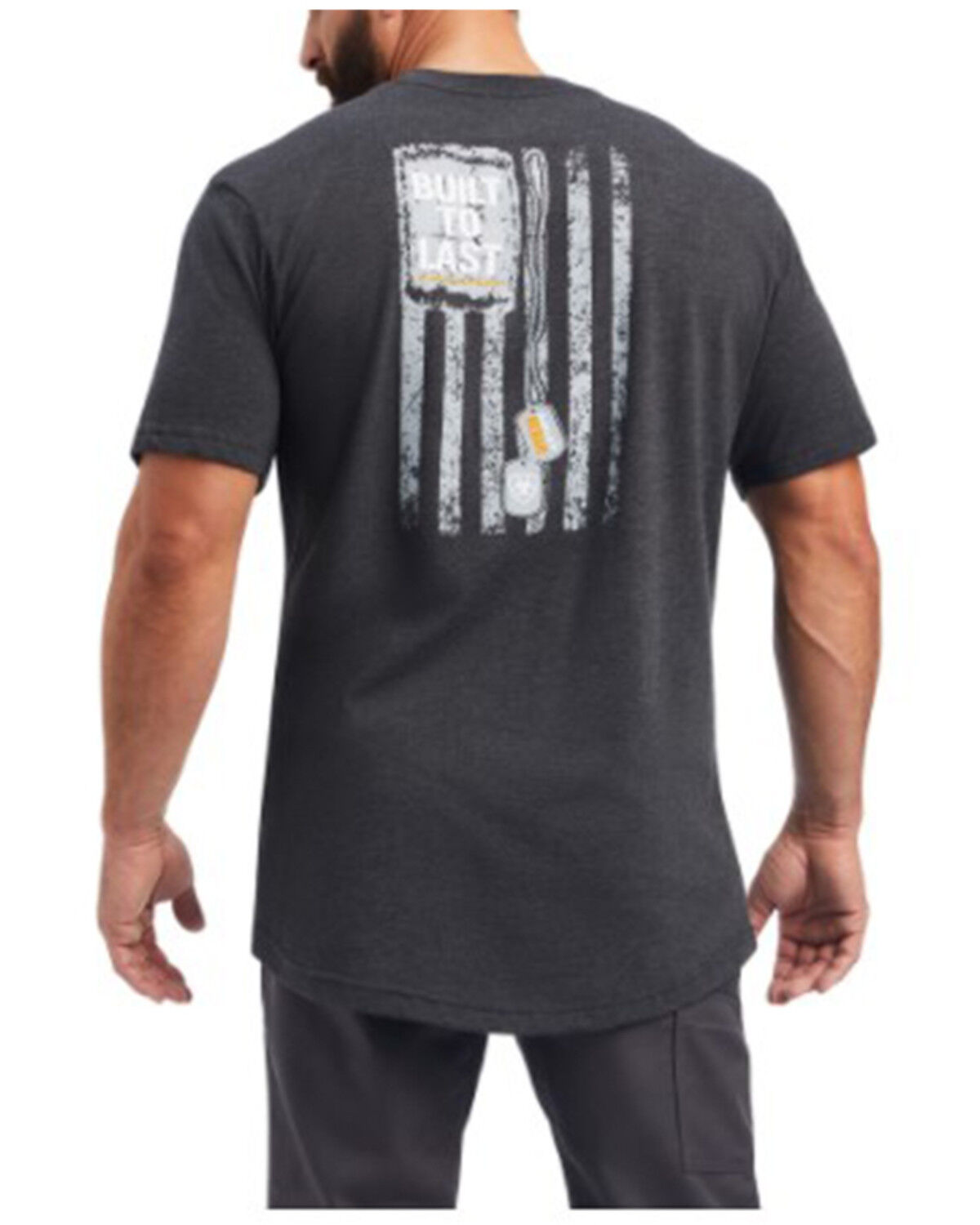 Image #2 - Ariat Men's Rebar Dog Tags Graphic Work T-Shirt, Charcoal, hi-res