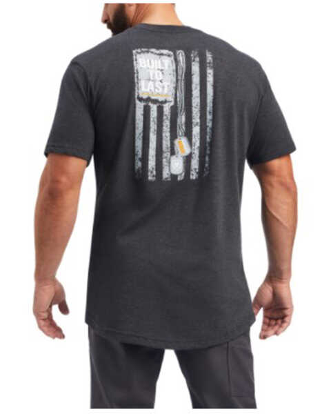 Image #2 - Ariat Men's Rebar Dog Tags Graphic Work T-Shirt , Charcoal, hi-res