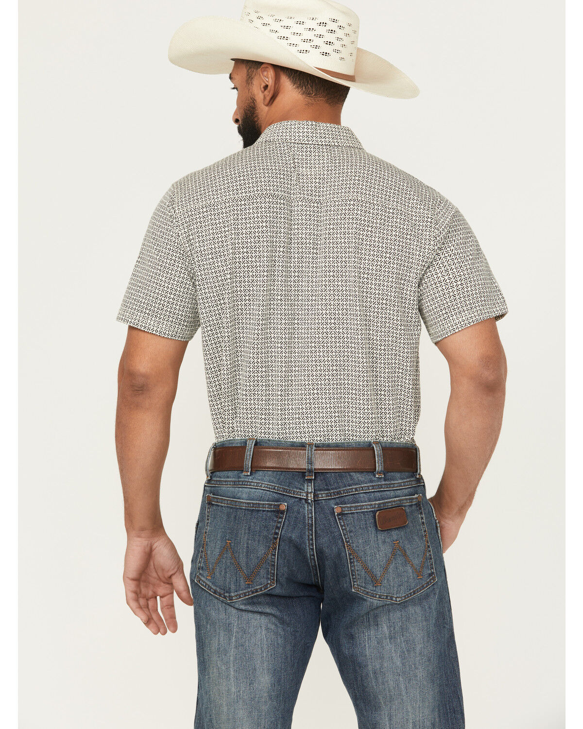 Image #4 - Ariat Men's Fitted Retro Checkered Print Short Sleeve Button-Down Western Shirt, White, hi-res