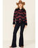 Powder River Outfitters Women's Red & Navy Plaid Button-Front Wool Sherpa Coat , Red, hi-res