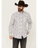 Image #1 - Moonshine Spirit Men's Empire Paisley Print Long Sleeve Snap Western Shirt, White, hi-res