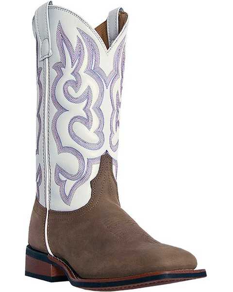 Image #1 - Laredo Women's Mesquite Western Performance Boots - Broad Square Toe, Taupe, hi-res
