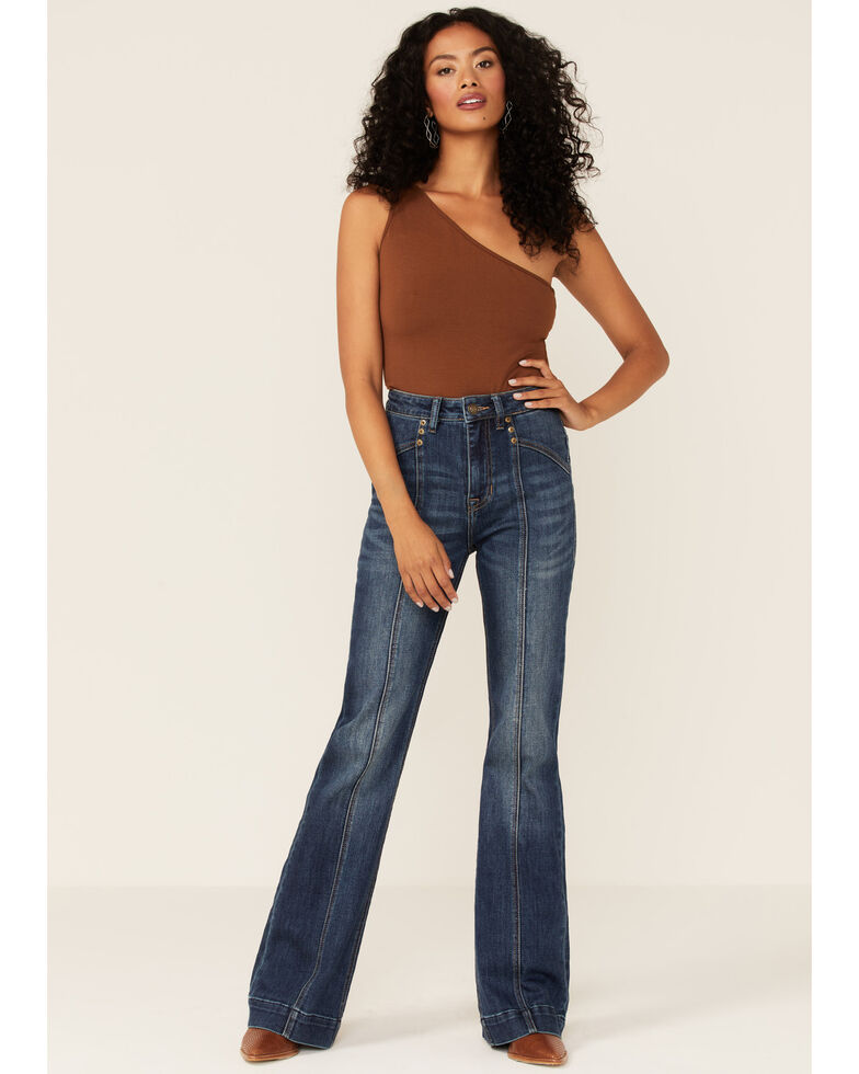 Rock & Roll Denim Women's Medium Wash Stretch Trouser Jeans, Blue, hi-res