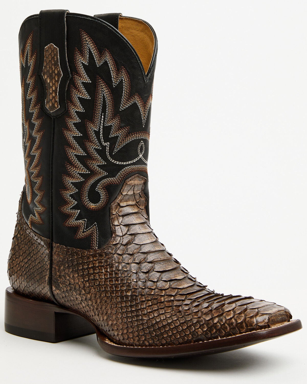 Cody James Men's Slyde Exotic Python Western Boots - Broad Square Toe, Brown, hi-res