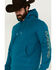 Image #2 - RANK 45® Men's Brundi Logo Hooded Sweatshirt , Teal, hi-res