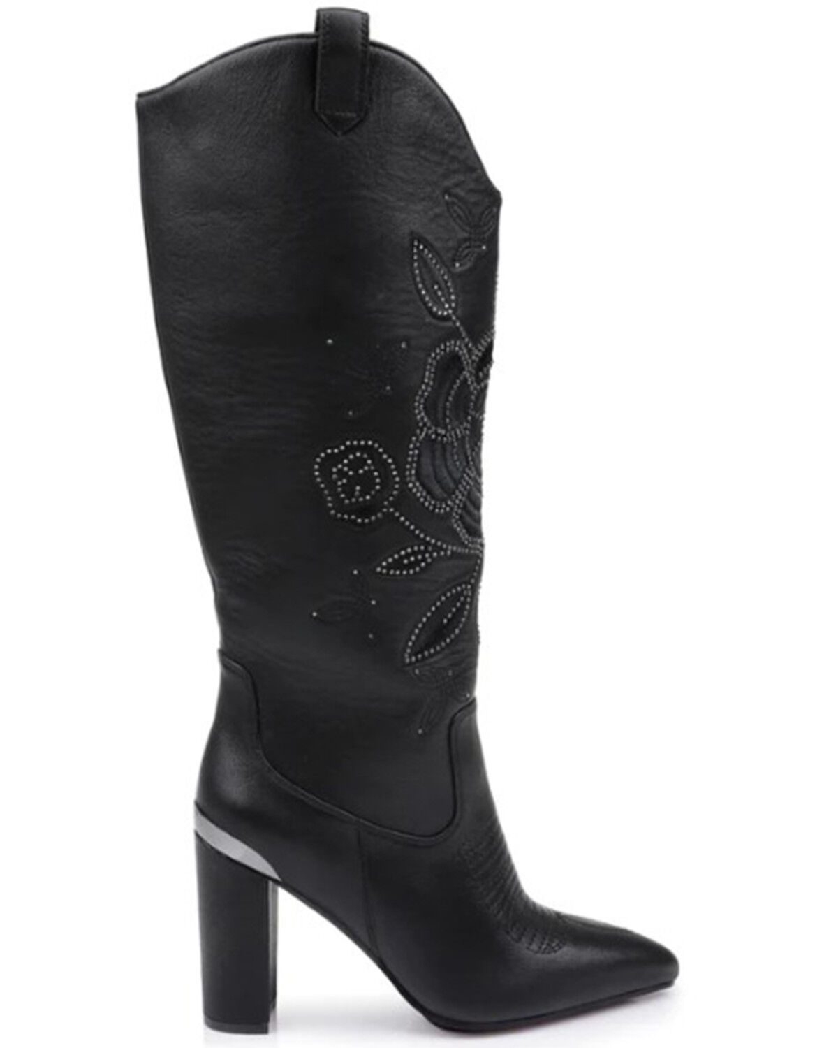 Image #2 - DanielXDiamond Women's Acadia Embroidered Western Boots - Snip Toe, Black, hi-res
