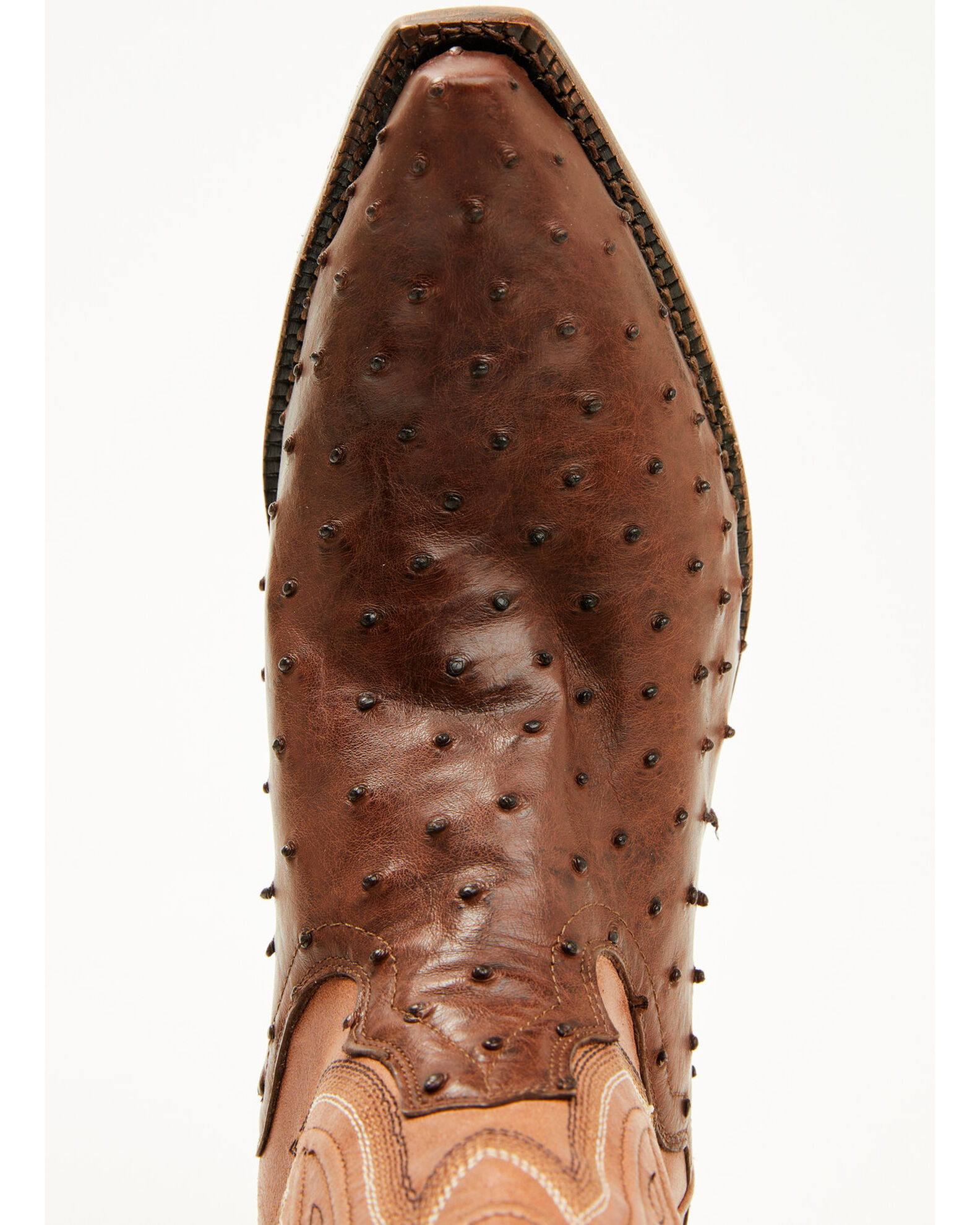 Image #6 - El Dorado Women's Camille Exotic Ostrich Tall Western Boots - Snip Toe, Brass, hi-res
