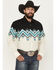 Image #1 - Panhandle Slim Men's Southwestern Border Print Long Sleeve Pearl Snap Western Shirt, Natural, hi-res