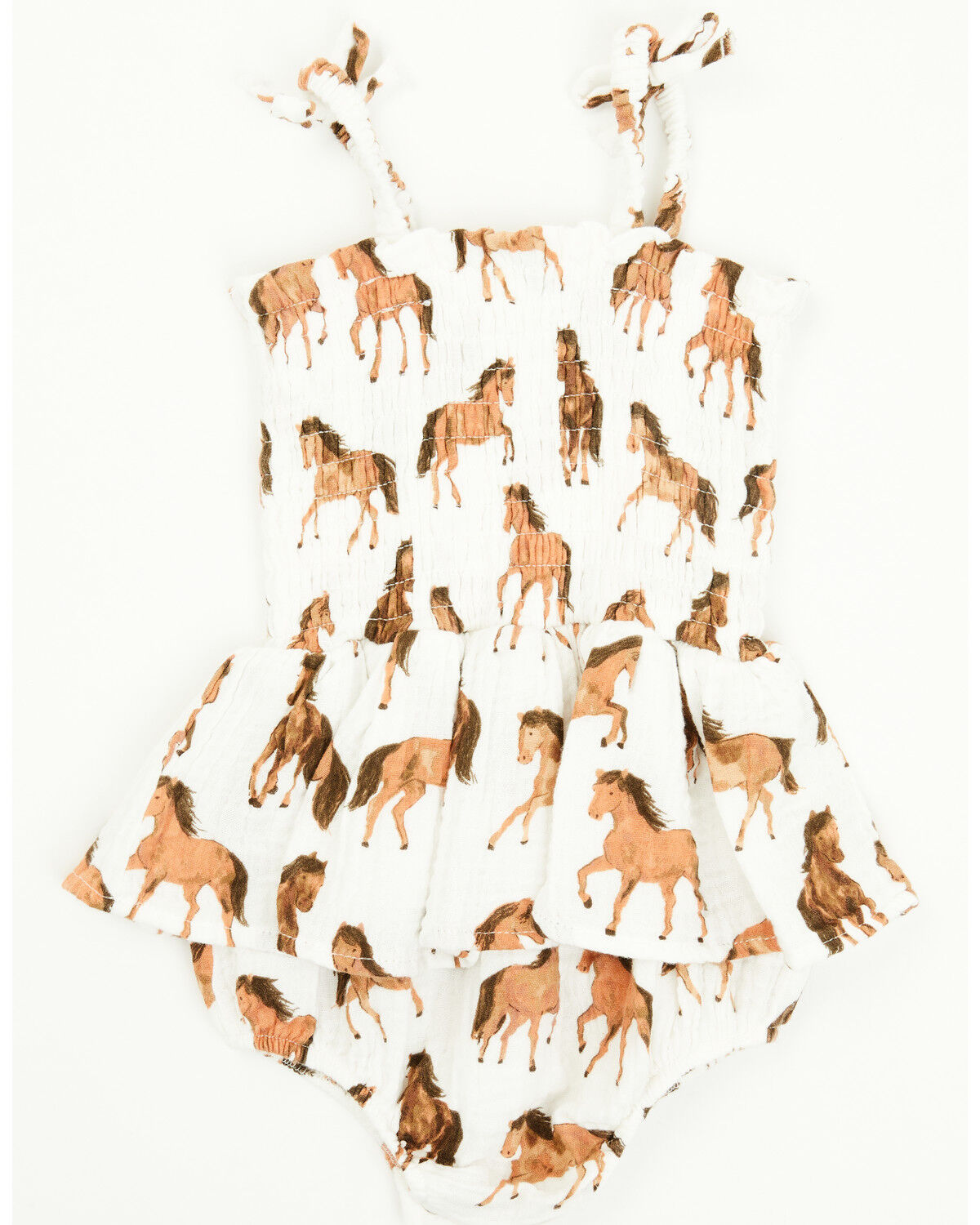 Image #3 - Angel Dear Infant Girls' Horse Sleeveless Snap Onesie, White, hi-res
