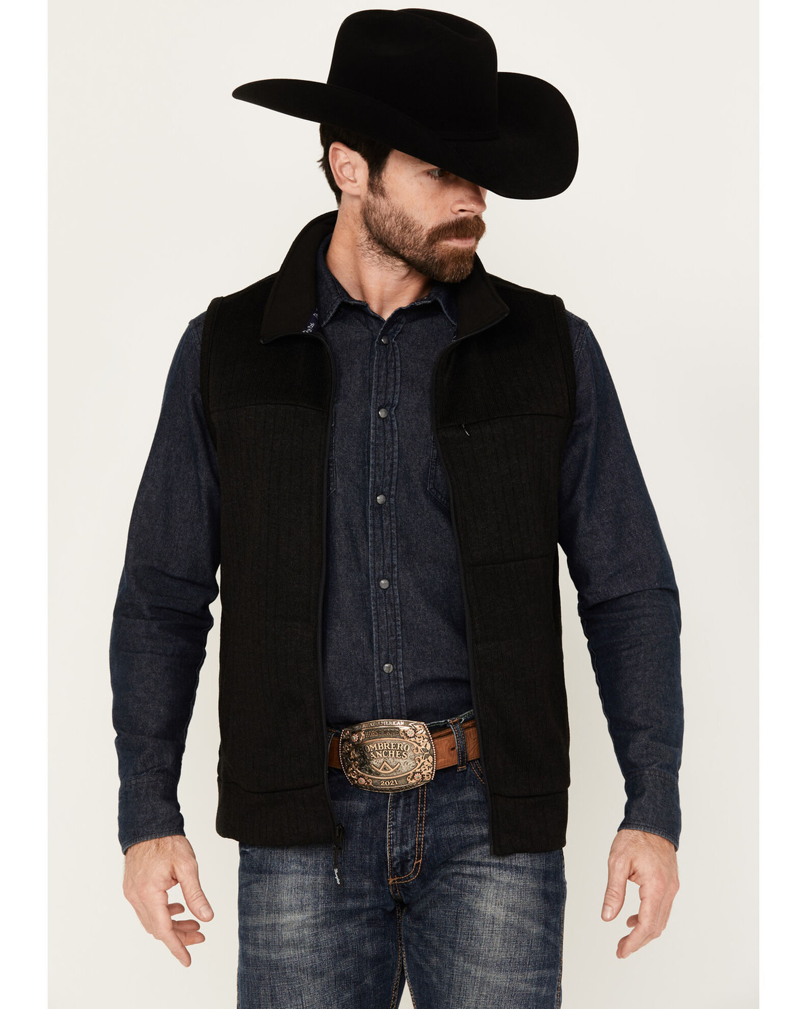George Strait by Wrangler Men s Zip Logo Vest Sheplers