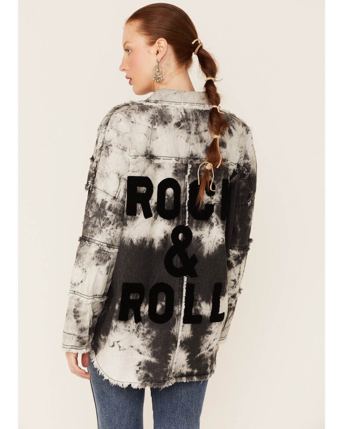 Image #1 - Revel Women's Tie-Dye Rock & Roll Snap-Front Shacket   , , hi-res